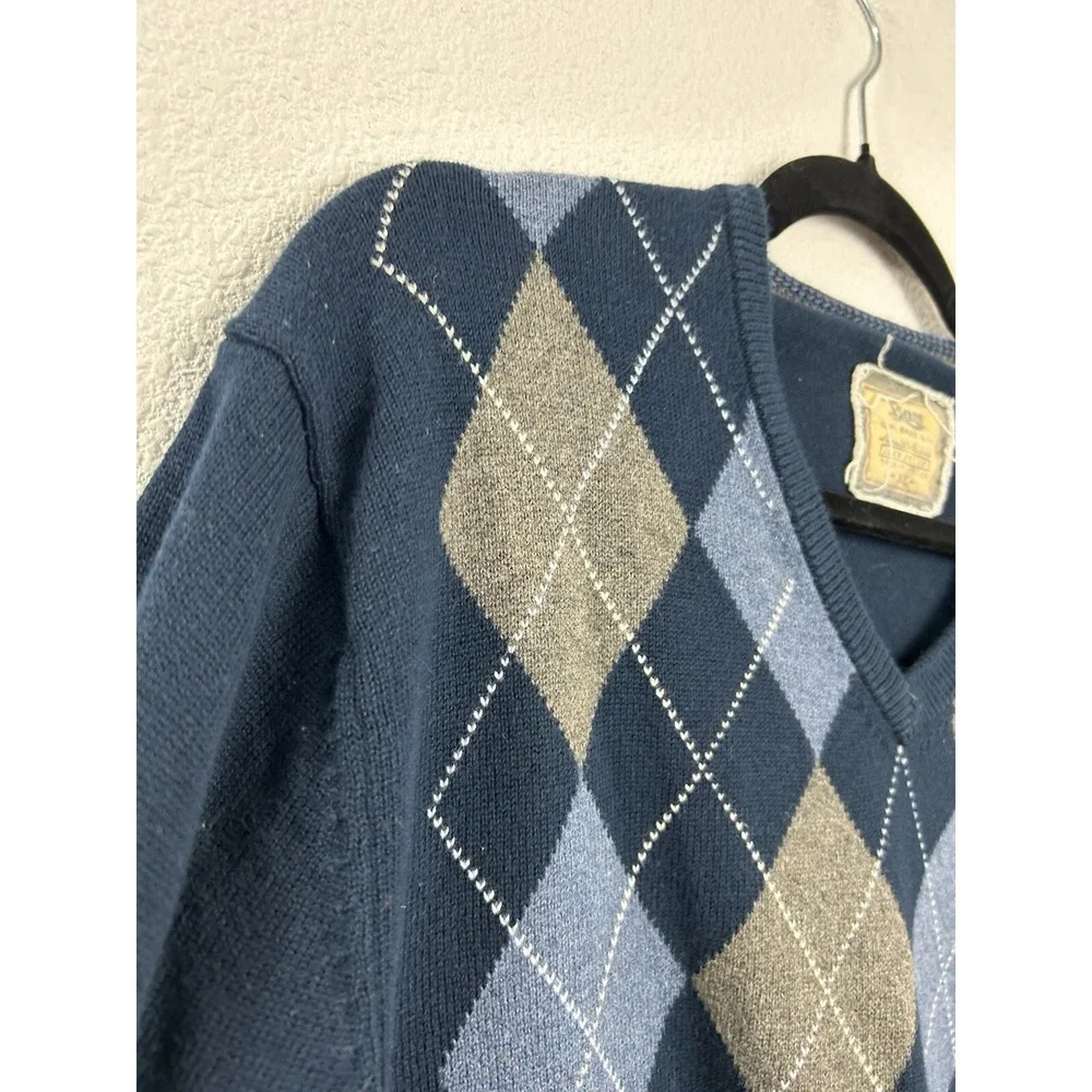 G. H. Bass & Co‎ Sweater Archive Mens XL Long Sleeve Knit Cotton Argyle Grandpa